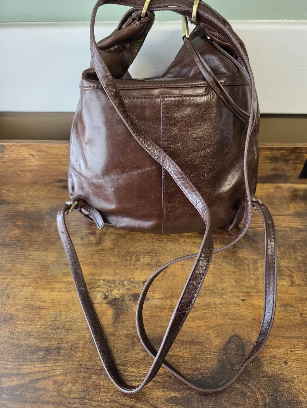 HOBO Dark Brown Leather Hobo Crossbody Bag - Picture 3 of 7